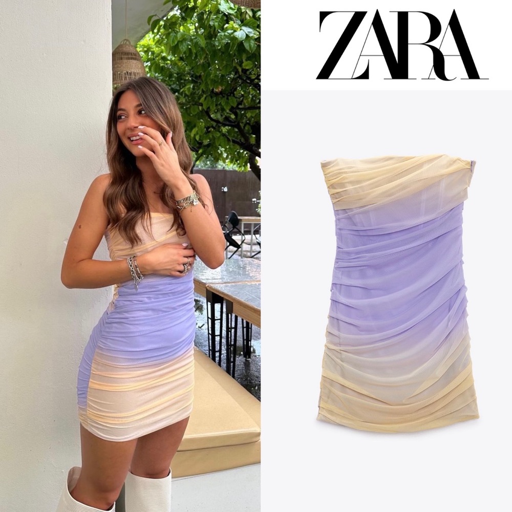 NWT Zara Strapless Tulle dress